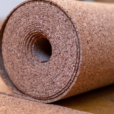 roll of wood cork. renovation. closeup roll of wooden cork .