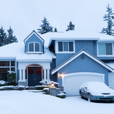 Beautiful snow-decorated home.