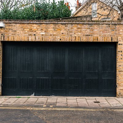 Black garage door