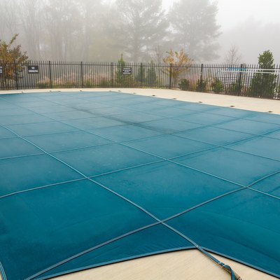 Pool Cover in Fog