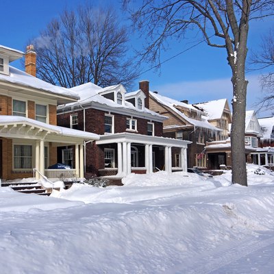 residential street in winter