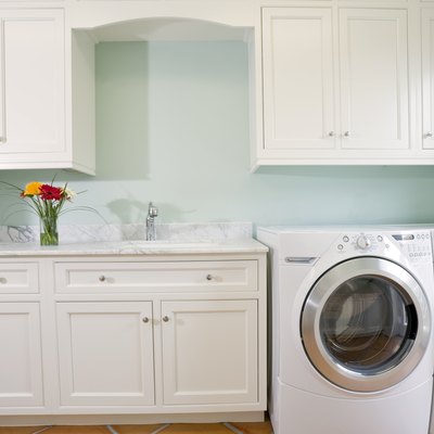 Laundry room with washer and dryer.