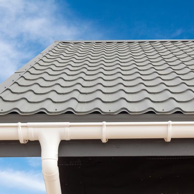 New gray metal tile roof.