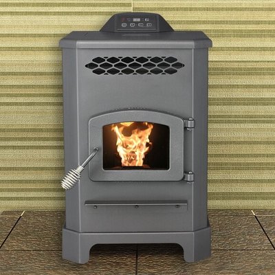 King wood pellet stove in operation
