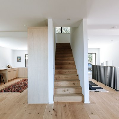 wood floor and stairs