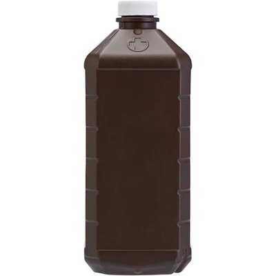 A brown bottle of hydrogen peroxide