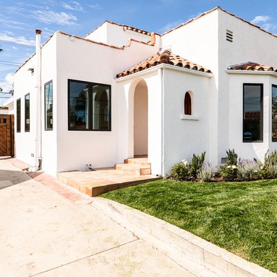 white spanish style home