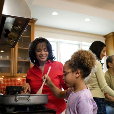 Family cooking together