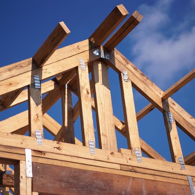 Wooden frame of house