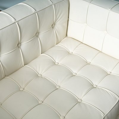 White vinyl sofa