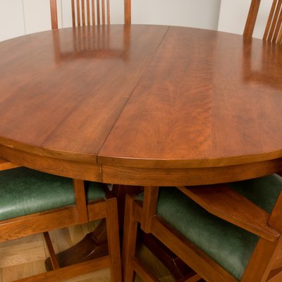 Round dining room table and chairs