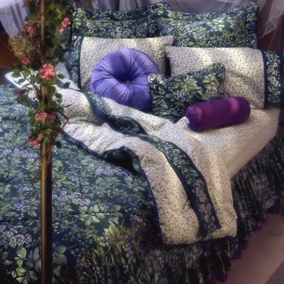 Canopy bed with flowers