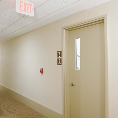 Door with exit sign