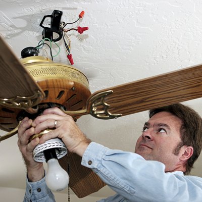 Electrician Removes Ceiling Fan