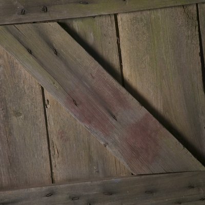 Wooden slat door