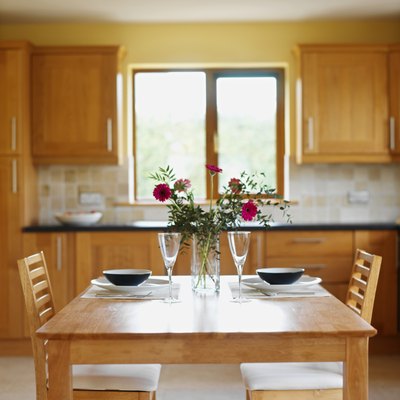dining table in the kitchen