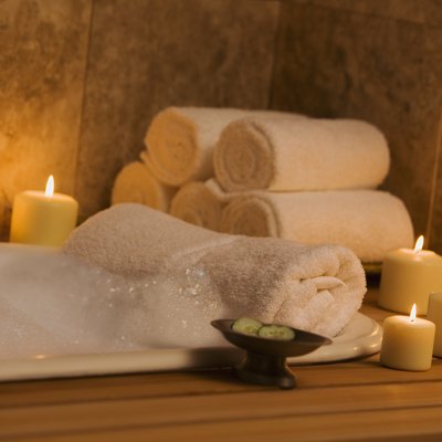 Candlelit bubble bath