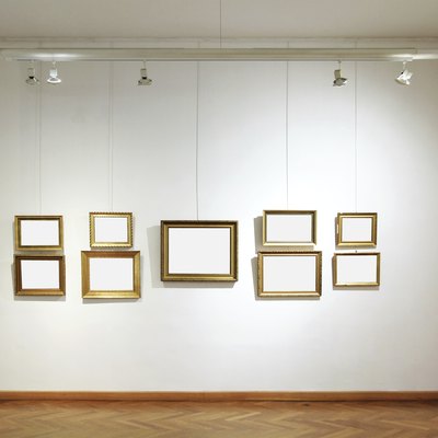Art gallery with empty frames