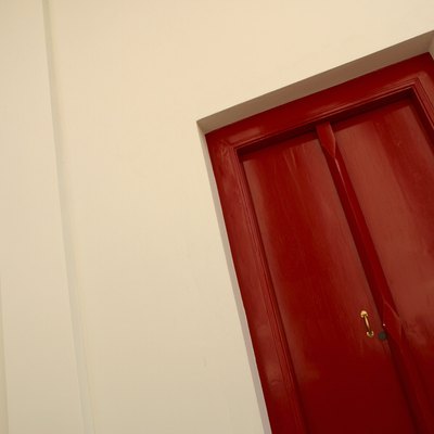 Tilted red door