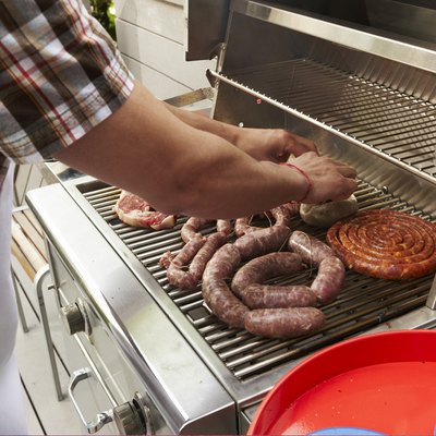 Backyard barbecue grill closeup