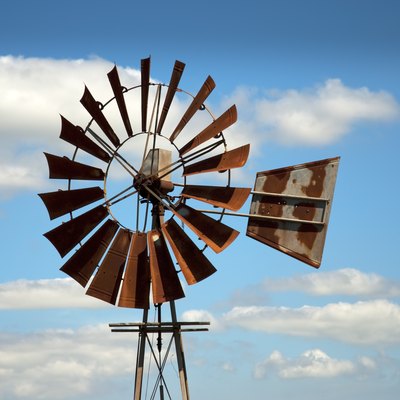 Windmill with clouds
