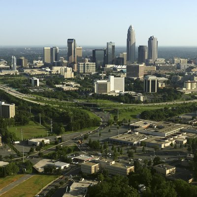 Aerial view of skyline, Charlotte, North Carolina