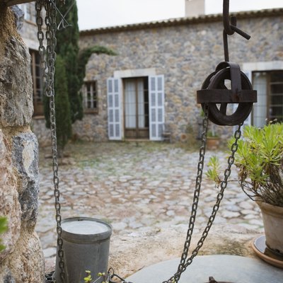 Chain and bucket over a well