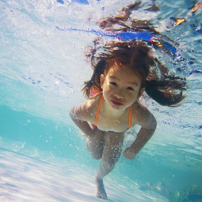 Girl swimming in pool