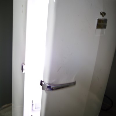 Refrigerator with open door