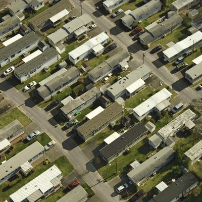 Aerial view of mobile homes in Grove Beach, Connecticut