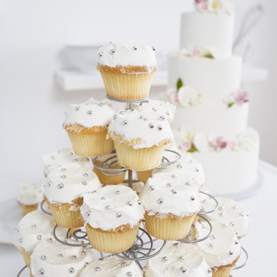 Cupcakes and wedding cake
