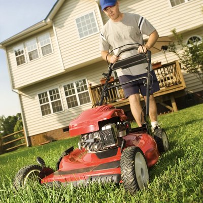 Man mowing lawn