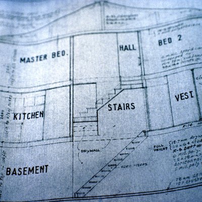 Detail of blueprint of house