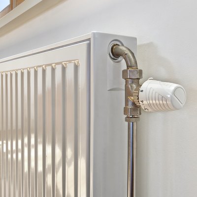 White radiator in an apartment.