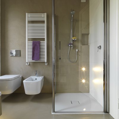 modern bathroom with shower cubicle