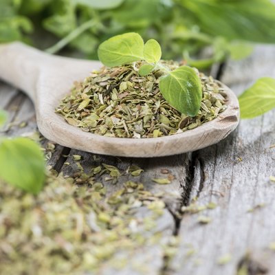 Wooden Spoon with shredded Oregano