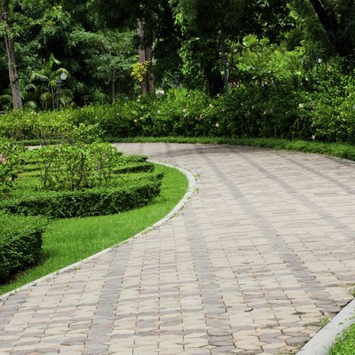 Pavement made of stone in beautiful garden