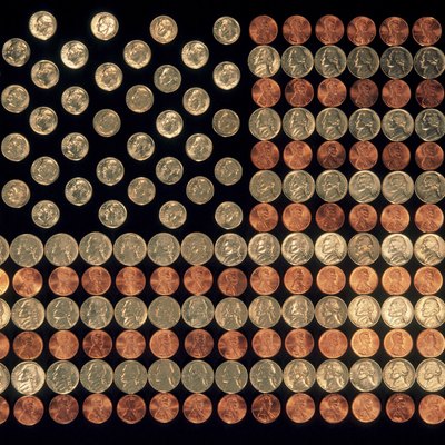 Coins Forming US Flag