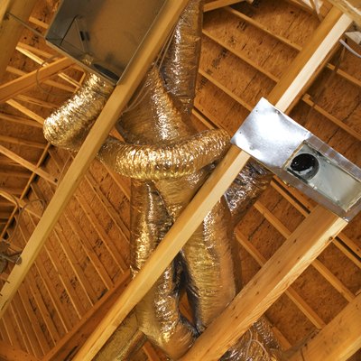 Duct work at construction site