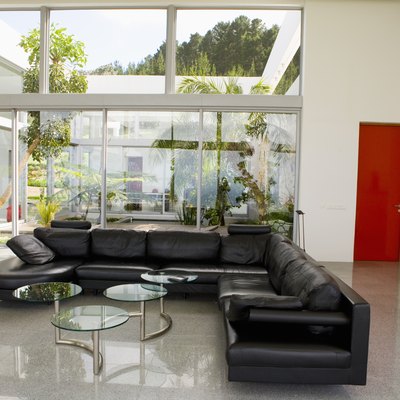 Modern living room and atrium