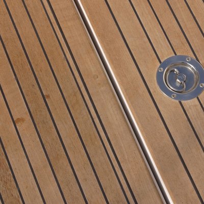Teakwood deck of boat