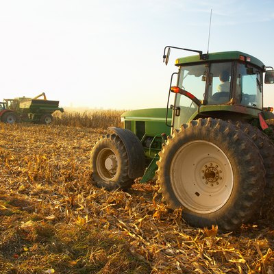 Tractor in field