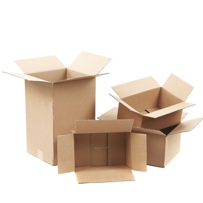 Opened cardboard boxes.
