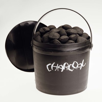 Charcoal in bucket
