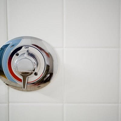 Close-up of shower knob