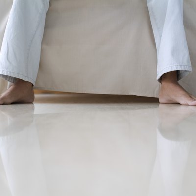A person sitting bare feet