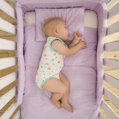 High angle view of sleeping baby