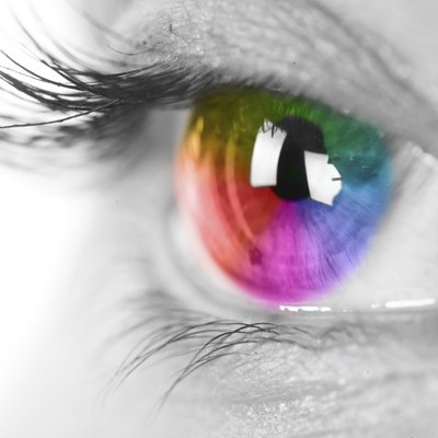 Rainbow eye closeup