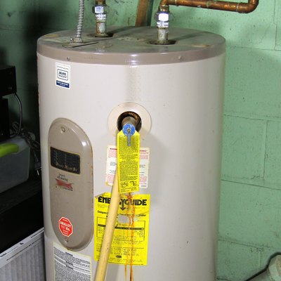An electric water heater.