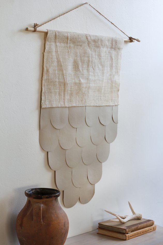 DIY scalloped wall hanging